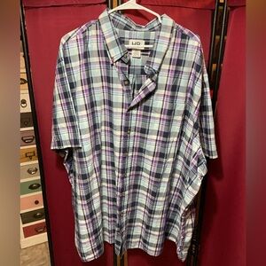HB Harbor Bay mens button down plaid shirt 4X